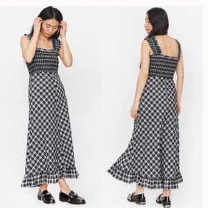 GANNI Seersucker Check Maxi Dress